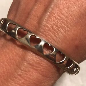 Sterling silver heart bangle